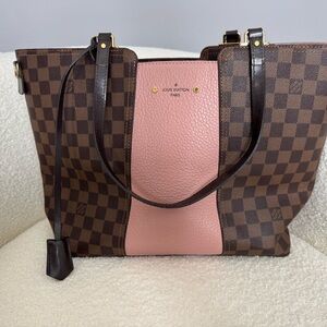 Louis Vuitton Brown and Pink Checkered Tote